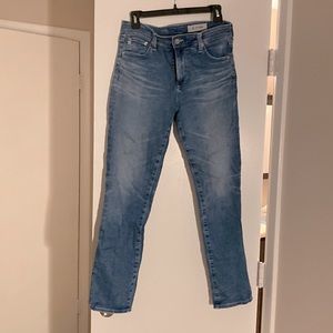 AG High Rise Straight Ankle Jeans (The Mari)